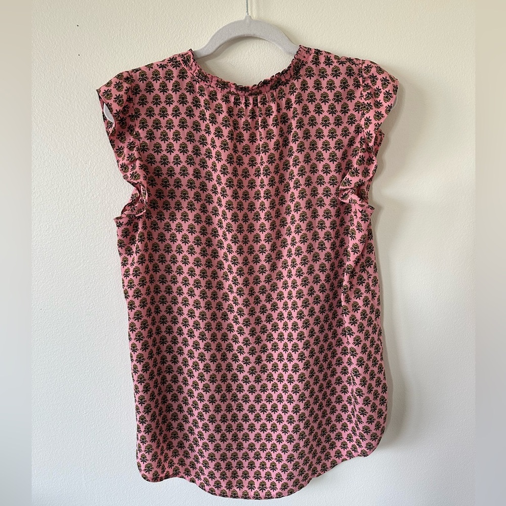 Loft Garden Ruffle Split Neck Top - Picture 6 of 6